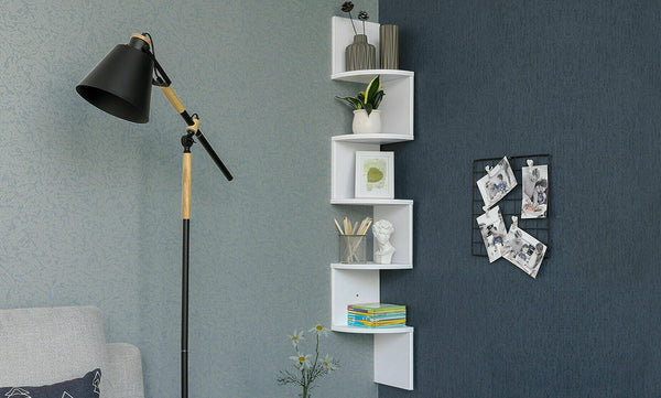 5 Tier Zig Zag Corner Wall Shelf